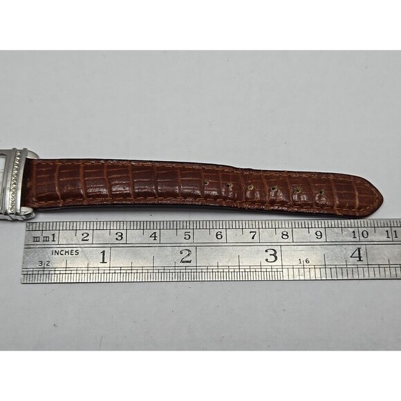 Tommy Hilfiger Womens Square Crystal Quartz Watch Brown Leather New Battery Slim - Picture 7 of 11